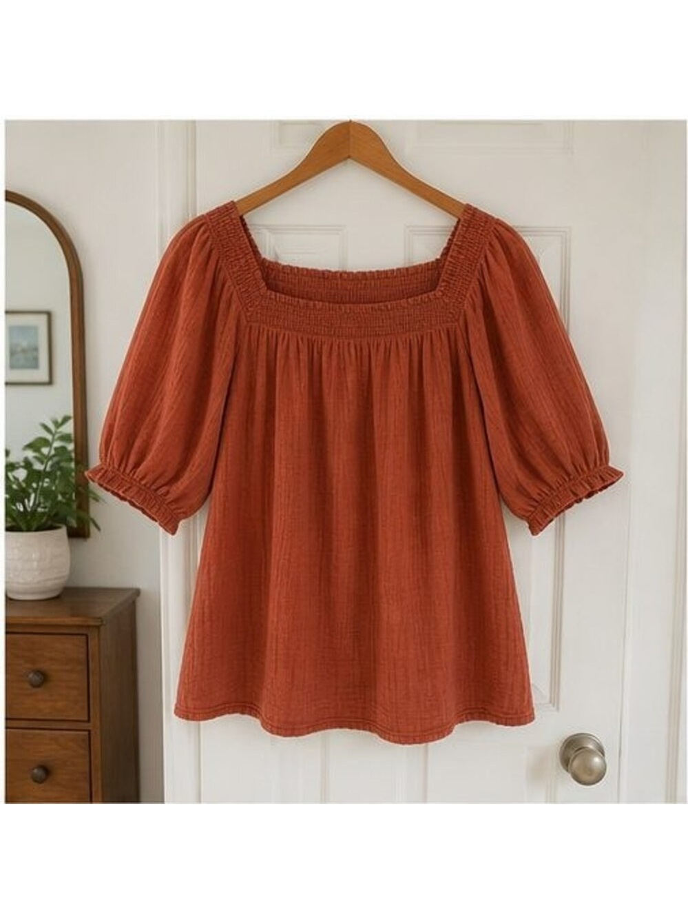 Gray Puff Sleeve Top